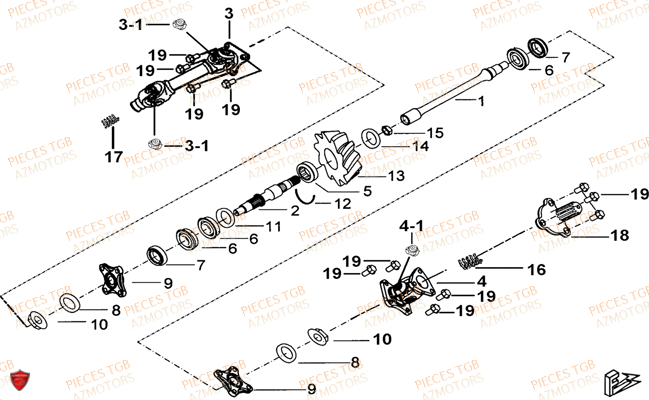 Transmission AZMOTORS Pieces TGB FARM 550 (2015) (No Serie RFCFWGFEH.. Type: FWG-HFET)