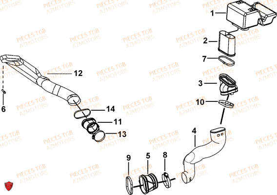 Admission AZMOTORS Pieces TGB FARM 550 EPS (No Serie RFCFWGFEH.. Type: FWG-HFET)