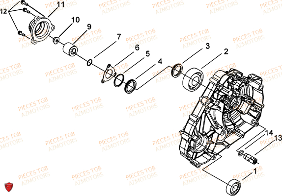 CACHE CARTER MOTEUR GAUCHE 1 AZMOTORS TGB FARM 550 EPS