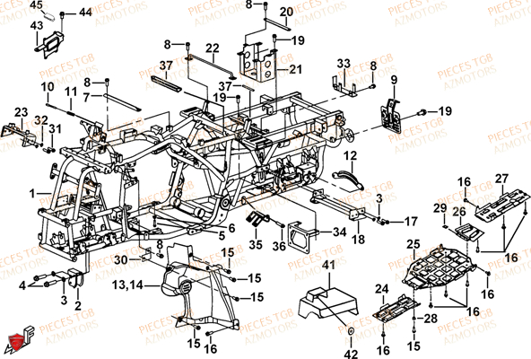 Chassis TGB Pieces TGB FARM 550 EPS (No Serie RFCFWGFEH.. Type: FWG-HFET)