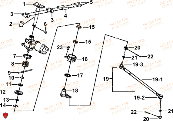 Colonne Direction Eps AZMOTORS Pieces TGB FARM 550 EPS (No Serie RFCFWGFEH.. Type: FWG-HFET)