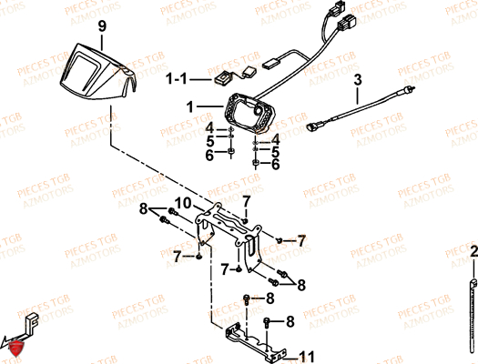 Compteur AZMOTORS Pieces TGB FARM 550 EPS (No Serie RFCFWGFEH.. Type: FWG-HFET)