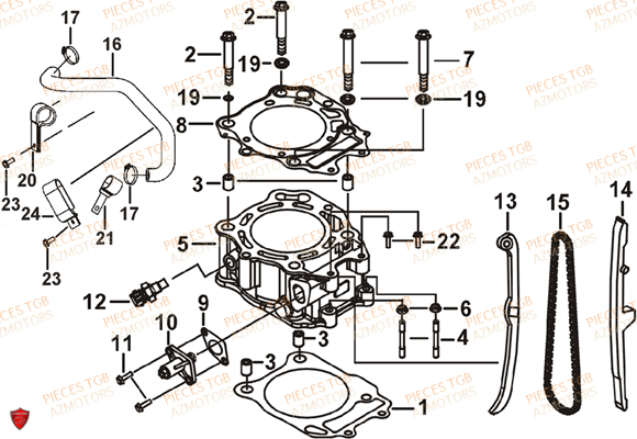 Cylindre TGB Pieces TGB FARM 550 EPS (No Serie RFCFWGFEH.. Type: FWG-HFET)
