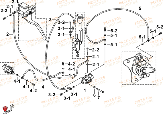 Frein Arriere AZMOTORS Pieces TGB FARM 550 EPS (No Serie RFCFWGFEH.. Type: FWG-HFET)