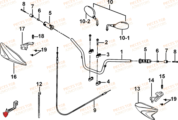 Guidon TGB Pieces TGB FARM 550 EPS (No Serie RFCFWGFEH.. Type: FWG-HFET)