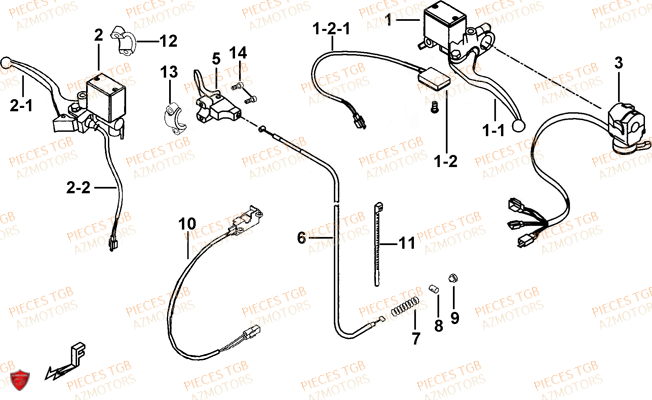 Maitre Cylindre AZMOTORS Pieces TGB FARM 550 EPS (No Serie RFCFWGFEH.. Type: FWG-HFET)