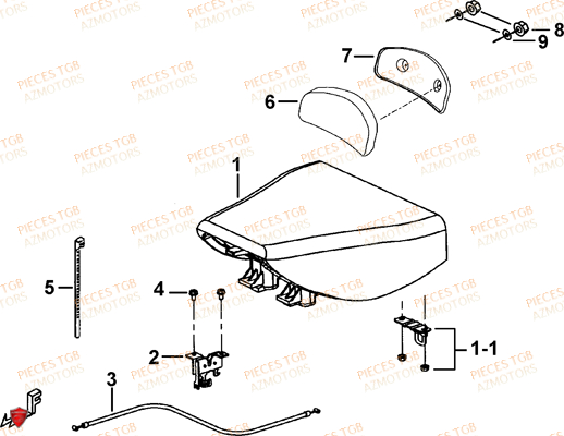 Selle AZMOTORS Pieces TGB FARM 550 EPS (No Serie RFCFWGFEH.. Type: FWG-HFET)