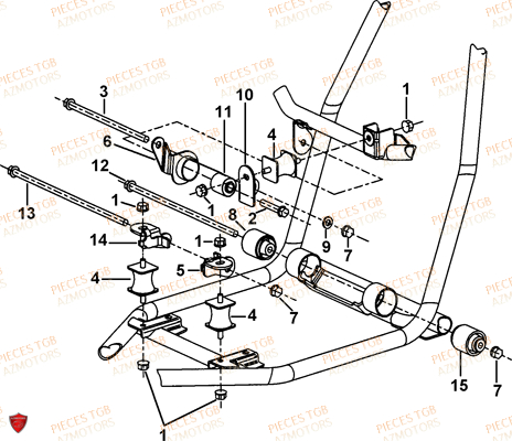Supports Moteur TGB Pieces TGB FARM 550 EPS (No Serie RFCFWGFEH.. Type: FWG-HFET)