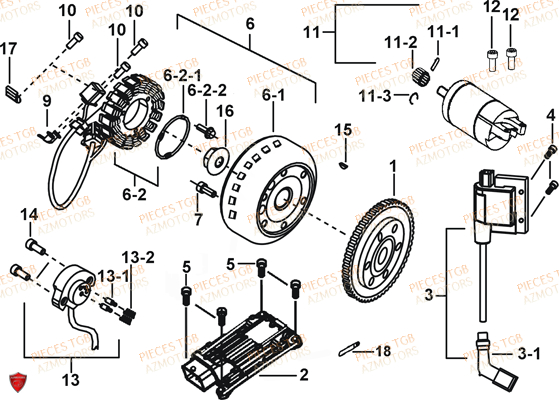 Systeme Electrique 1 AZMOTORS Pieces TGB FARM 550 EPS (No Serie RFCFWGFEH.. Type: FWG-HFET)