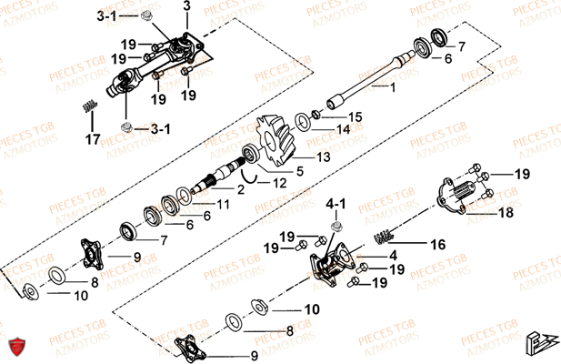 Transmission TGB Pieces TGB FARM 550 EPS (No Serie RFCFWGFEH.. Type: FWG-HFET)
