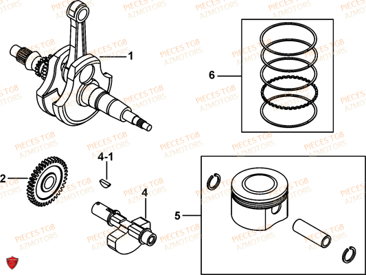 Vilebrequin TGB Pieces TGB FARM 550 EPS (No Serie RFCFWGFEH.. Type: FWG-HFET)