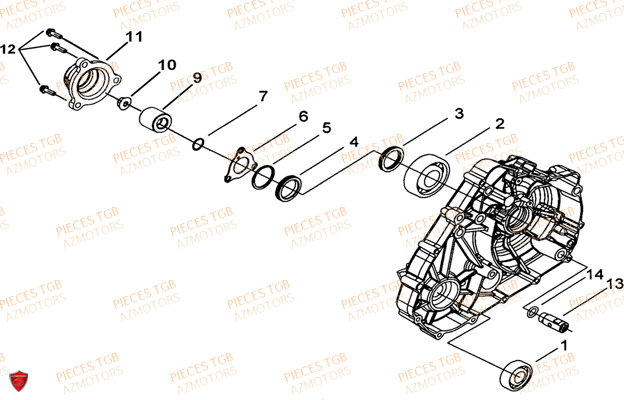 Cache Carter Moteur Gauche 1 TGB Pieces TGB FARM 600 EPS (No Serie RFCWTHTBA.. Type: FWH-HFET)