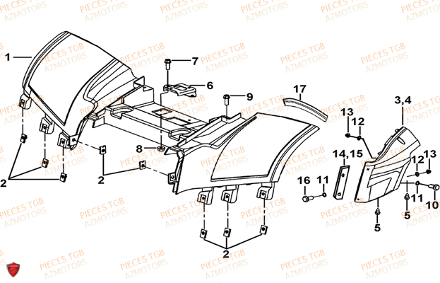 CARROSSERIE ARRIERE TGB TGB FARM 600 EPS