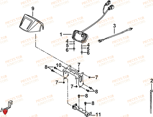 Compteur TGB Pieces TGB FARM 600 EPS (No Serie RFCWTHTBA.. Type: FWH-HFET)