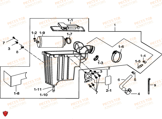 Filtre A Air TGB Pieces TGB FARM 600 EPS (No Serie RFCWTHTBA.. Type: FWH-HFET)