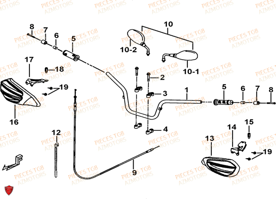 Guidon TGB Pieces TGB FARM 600 EPS (No Serie RFCWTHTBA.. Type: FWH-HFET)