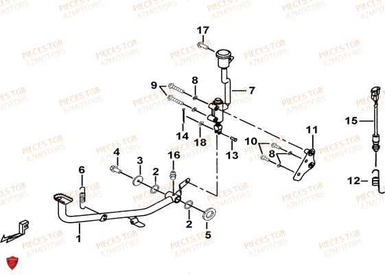 Pedale De Frein TGB Pieces TGB FARM 600 EPS (No Serie RFCWTHTBA.. Type: FWH-HFET)