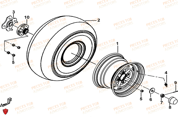 Roues Arriere TGB Pieces TGB FARM 600 EPS (No Serie RFCWTHTBA.. Type: FWH-HFET)