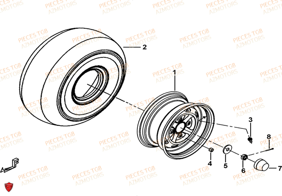 Roues Avant TGB Pieces TGB FARM 600 EPS (No Serie RFCWTHTBA.. Type: FWH-HFET)