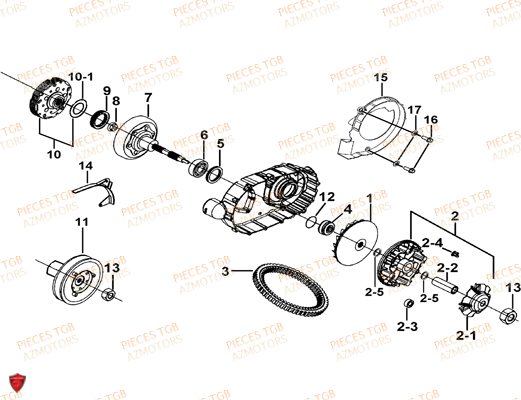 Variateur TGB Pieces TGB FARM 600 EPS (No Serie RFCWTHTBA.. Type: FWH-HFET)