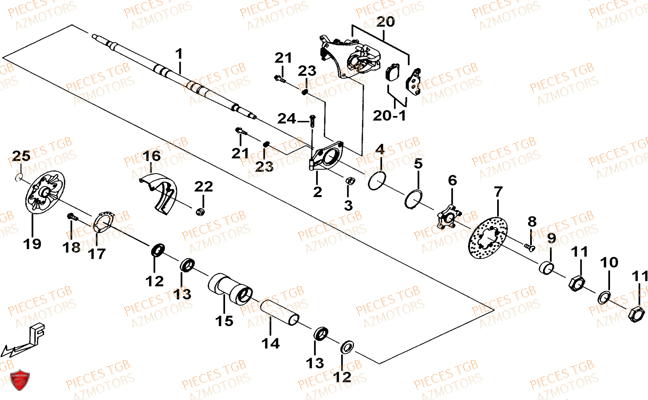 Axe Arriere TGB Pieces TGB TARGET 325 (No serie RFCFCCVSA.... Type VSC)