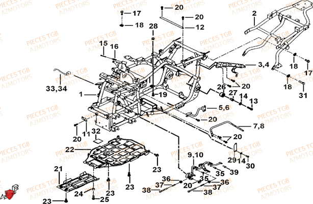 Chassis TGB Pieces TGB TARGET 325 (No serie RFCFCCVSA.... Type VSC)