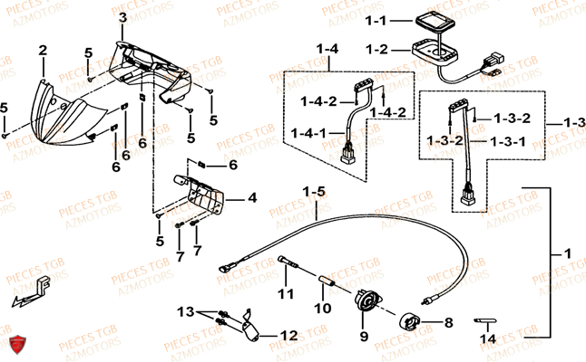 Compteur TGB Pieces TGB TARGET 325 (No serie RFCFCCVSA.... Type VSC)