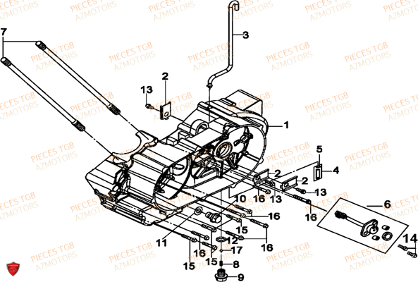 COUVERCLE CARTER MOTEUR GAUCHE TGB TGB TARGET 325