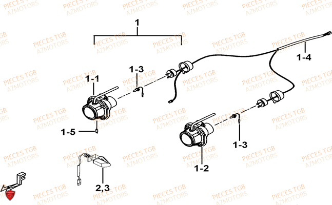 Eclairage Avant A Partir Du No Serie 003767 TGB Pieces TGB TARGET 325 (No serie RFCFCCVSA.... Type VSC)