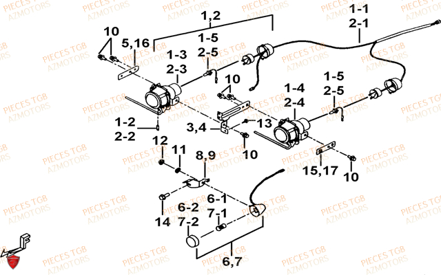 Eclairage Avant Jusqu Au No Serie 003766 TGB Pieces TGB TARGET 325 (No serie RFCFCCVSA.... Type VSC)