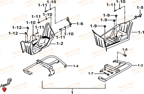 Marche Pied (option) AZMOTORS Pieces TGB TARGET 325 (No serie RFCFCCVSA.... Type VSC)