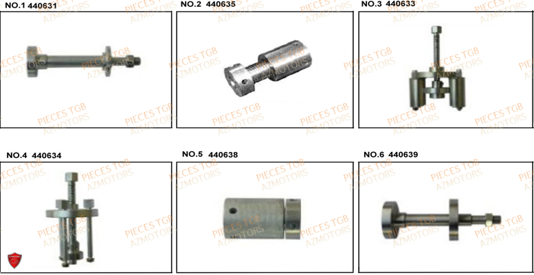 Outils 2 TGB Pieces TGB TARGET 325 (No serie RFCFCCVSA.... Type VSC)