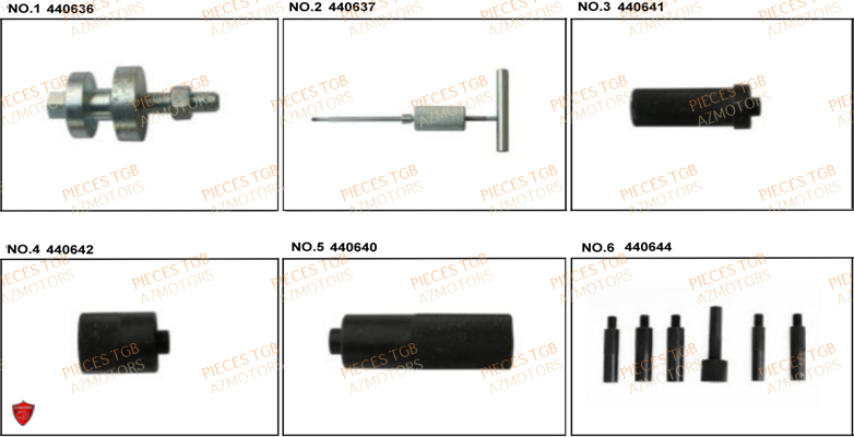 Outils 3 TGB Pieces TGB TARGET 325 (No serie RFCFCCVSA.... Type VSC)