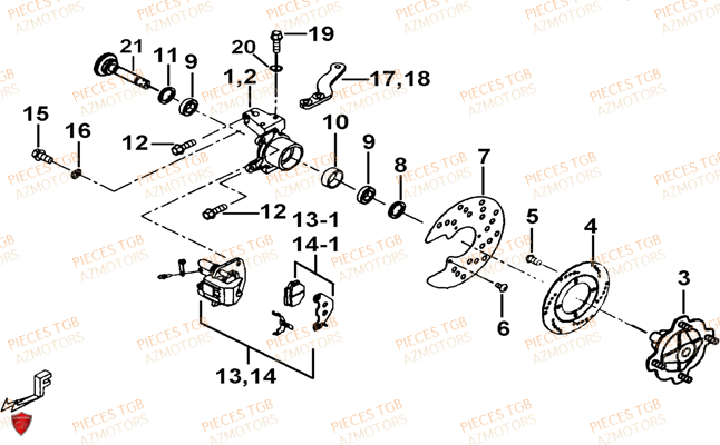 Porte Fusee De Direction TGB Pieces TGB TARGET 325 (No serie RFCFCCVSA.... Type VSC)
