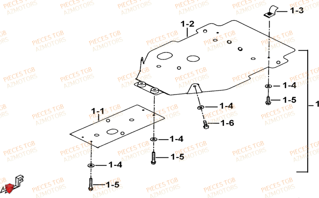 Protections Aluminium (option) AZMOTORS Pieces TGB TARGET 325 (No serie RFCFCCVSA.... Type VSC)