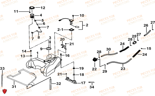Reservoir Jusqu Au No Serie 002322 TGB Pieces TGB TARGET 325 (No serie RFCFCCVSA.... Type VSC)