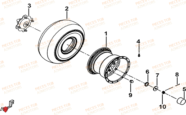 Roues Arriere TGB Pieces TGB TARGET 325 (No serie RFCFCCVSA.... Type VSC)