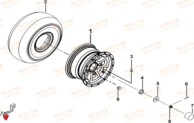 Roues Avant TGB Pieces TGB TARGET 325 (No serie RFCFCCVSA.... Type VSC)
