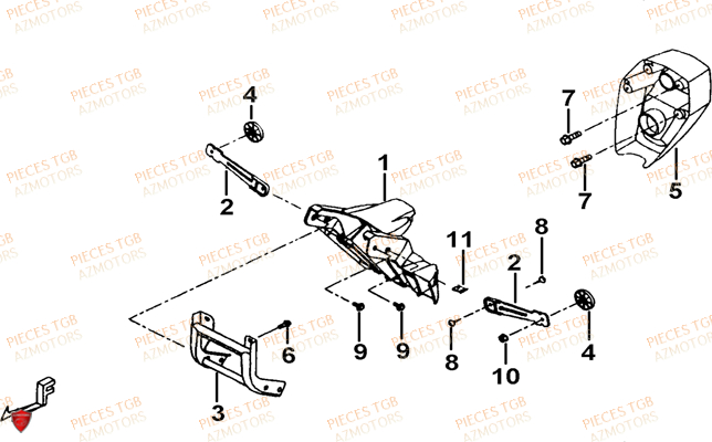 Supports TGB Pieces TGB TARGET 325 (No serie RFCFCCVSA.... Type VSC)