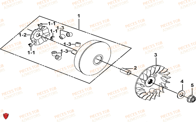 Variateur TGB Pieces TGB TARGET 325 (No serie RFCFCCVSA.... Type VSC)