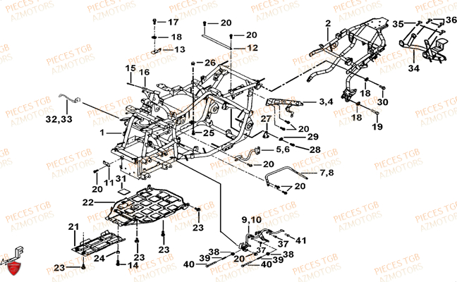 Chassis TGB Pieces TGB TARGET 400/425 4x4 (No Serie RFCFBEVEA.. Type: VSE)