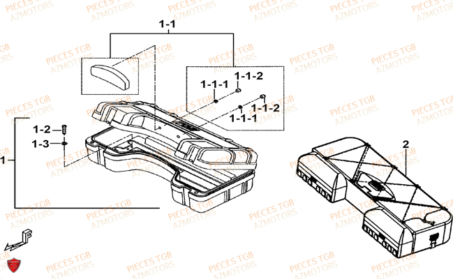 COFFRE ARRIERE (OPTION) TGB TGB TARGET 400 425 4X4