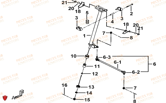 Colonne De Direction TGB Pieces TGB TARGET 400/425 4x4 (No Serie RFCFBEVEA.. Type: VSE)