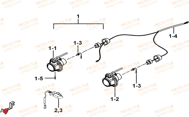 ECLAIRAGE AVANT A PARTIR DU No SERIE 015202 TGB TGB TARGET 400 425 4X4