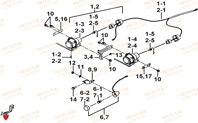 Eclairage Avant Jusqu Au No Serie 015201 TGB Pieces TGB TARGET 400/425 4x4 (No Serie RFCFBEVEA.. Type: VSE)