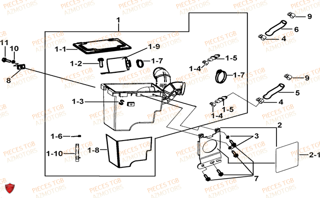 Filtre A Air TGB Pieces TGB TARGET 400/425 4x4 (No Serie RFCFBEVEA.. Type: VSE)