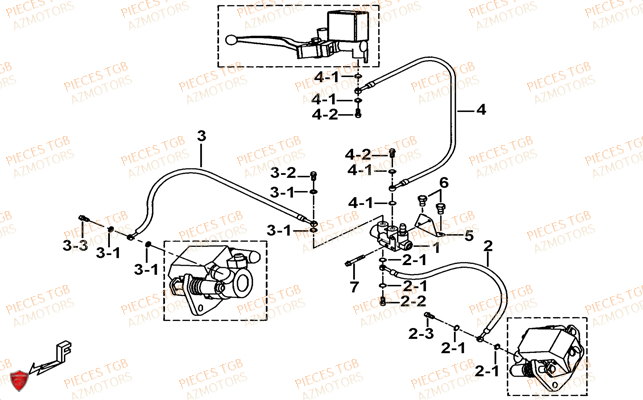 Frein Avant TGB Pieces TGB TARGET 400/425 4x4 (No Serie RFCFBEVEA.. Type: VSE)