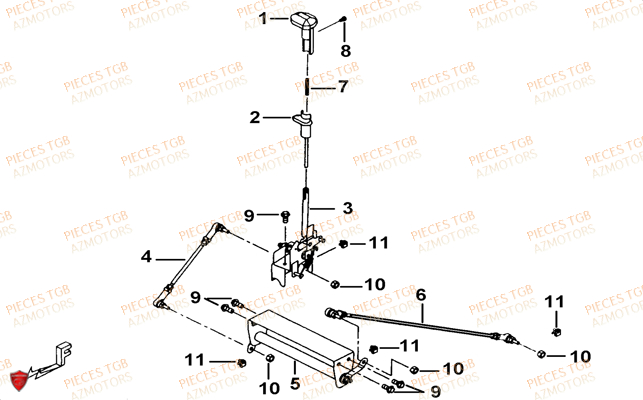 Levier De Vitesses TGB Pieces TGB TARGET 400/425 4x4 (No Serie RFCFBEVEA.. Type: VSE)