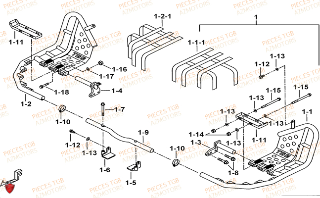 Nerf Bar (option) AZMOTORS Pieces TGB TARGET 400/425 4x4 (No Serie RFCFBEVEA.. Type: VSE)
