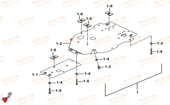 Protections Aluminium (option) TGB Pieces TGB TARGET 400/425 4x4 (No Serie RFCFBEVEA.. Type: VSE)